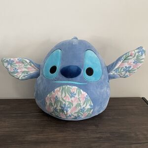 Original Squishmallow Disney Stitch 10'' Plush Hawaiian Flower Belly Ears No Tag